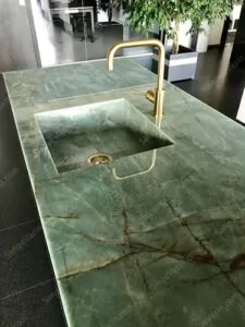 تصویر صفحه کابینت سنگی مرمر سبز