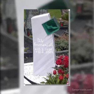 سنگ قبر سفید سنگ و شیشه
