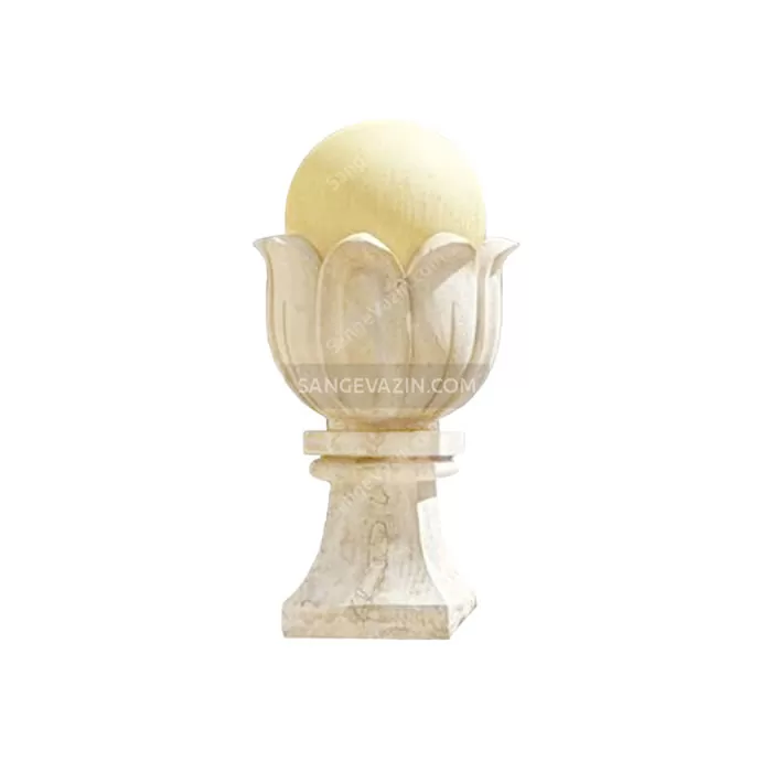 پایه چراغ سنگی طرح لاله و گوی