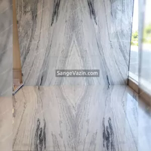 سنگ فور مچ الیگودرز سفید با خطوط خاکستری  بر روی دیوار و کف