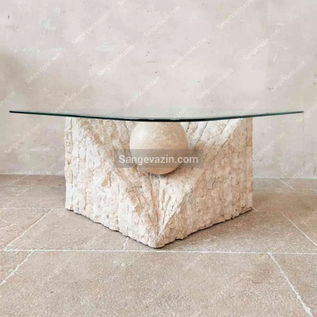 میز پایه سنگی مروارید