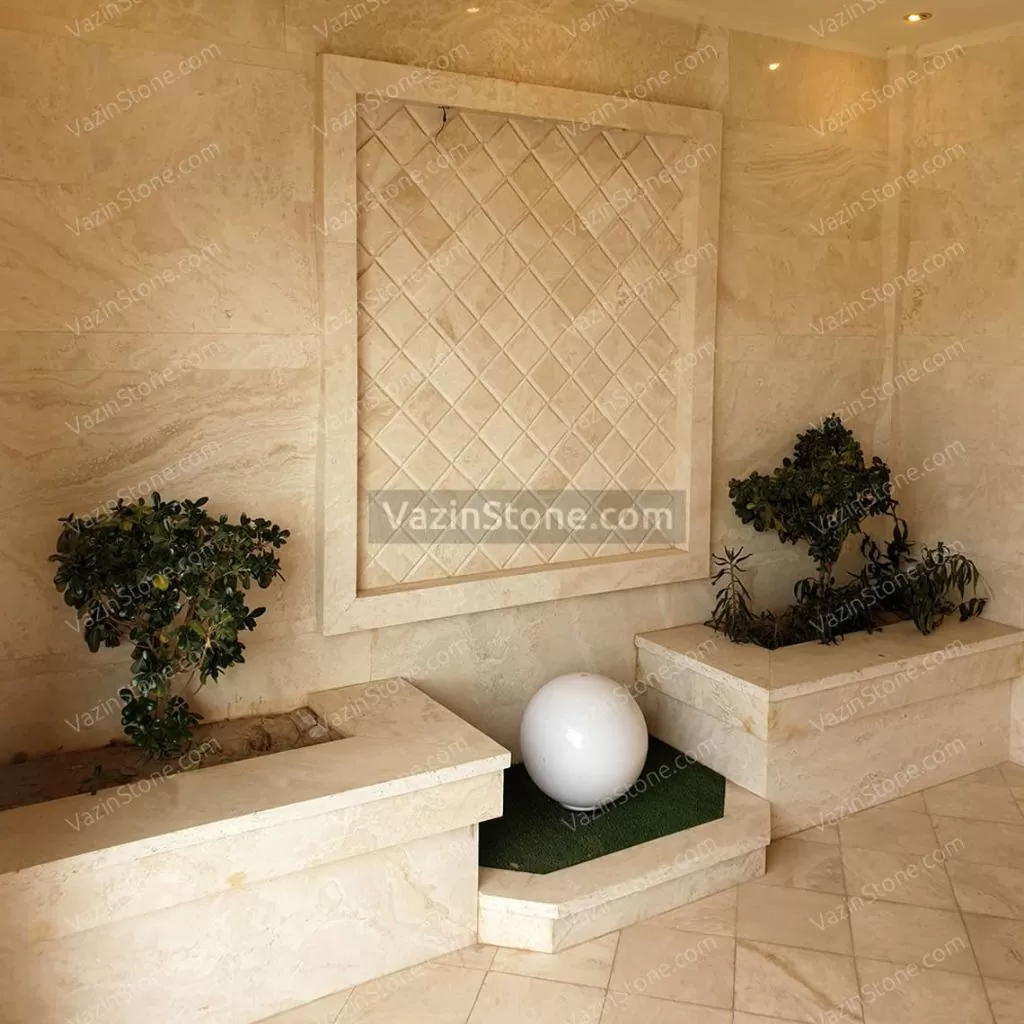 سنگ دیوار ورودی ساختمان - تراورتن عباس آباد