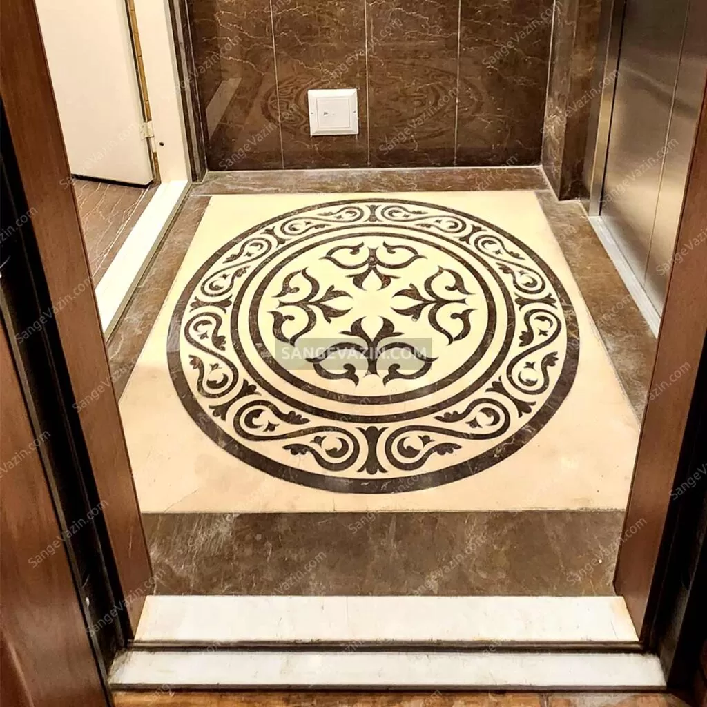 عکس سنگ معرق در بخش ورودی آسانسور