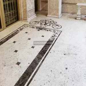 سنگ کف معرق در قسمت ورودی بیرونی ساختمان
