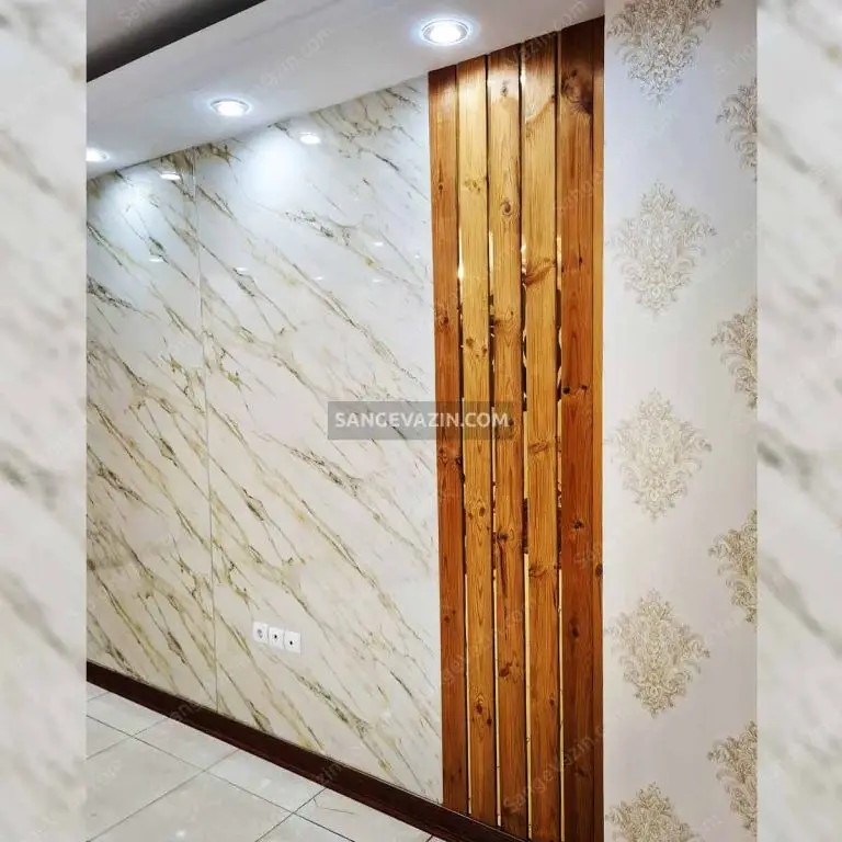 دیوار پوش ماربل شیت سنگ کلکته گلد