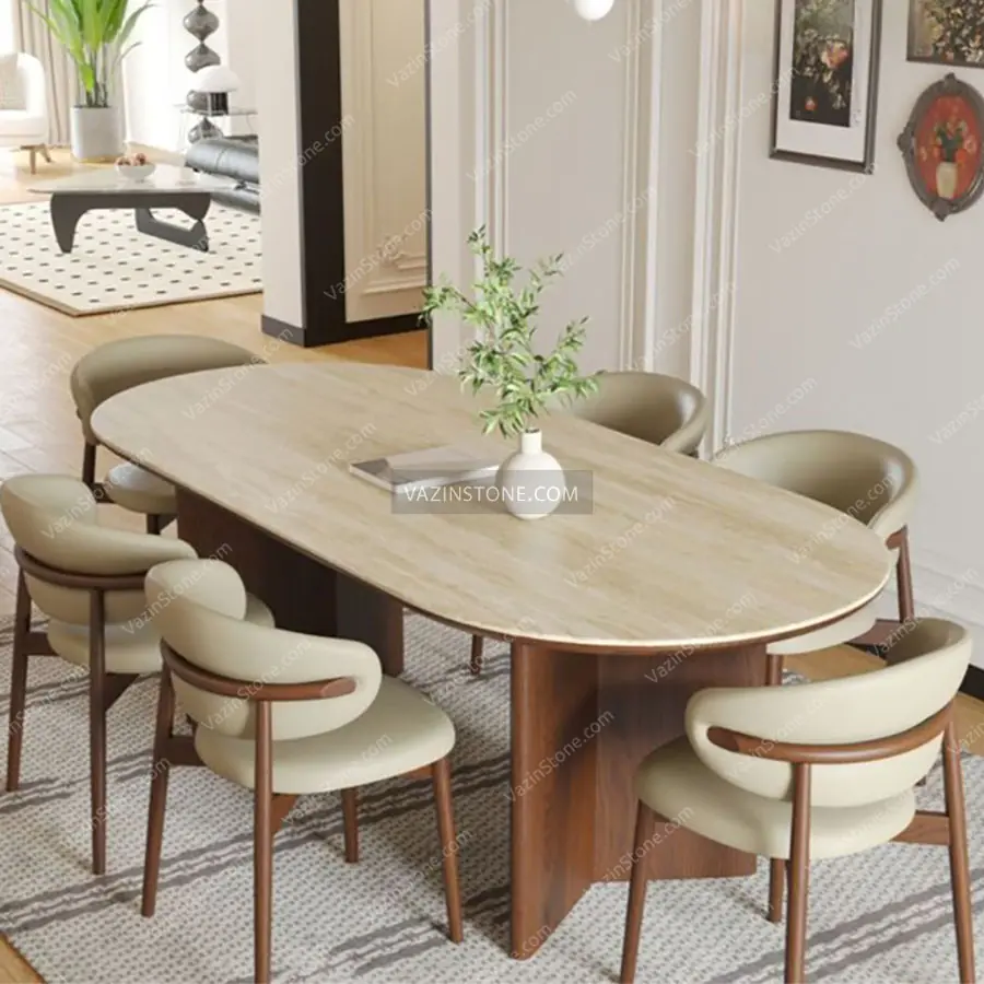 عکس میز ناهار خوری چوبی